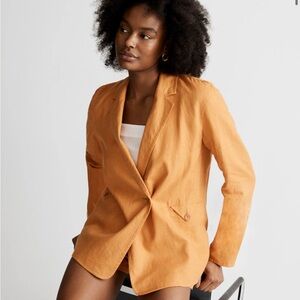 Madewell Double-Breasted Crossover Blazer in 100% Linen